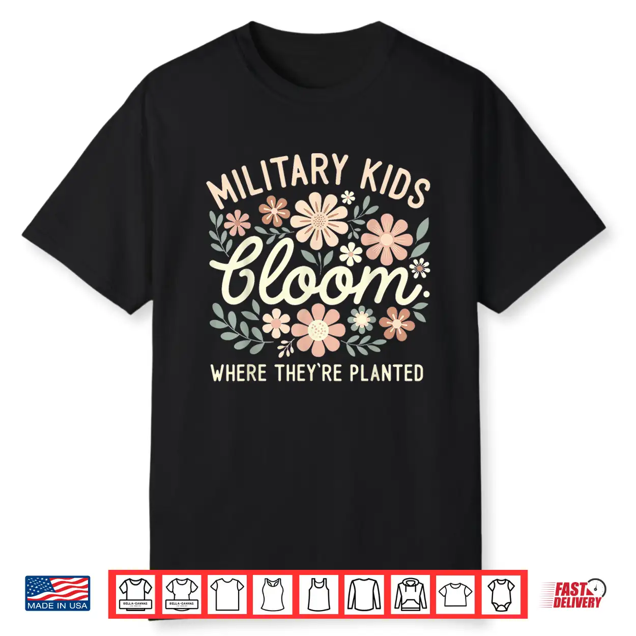 Purple Military Kid Dandelion Bloom Where They’Re Planted Shirt Purple Military Kid Dandelion Bloom Where They’Re Planted Shirt