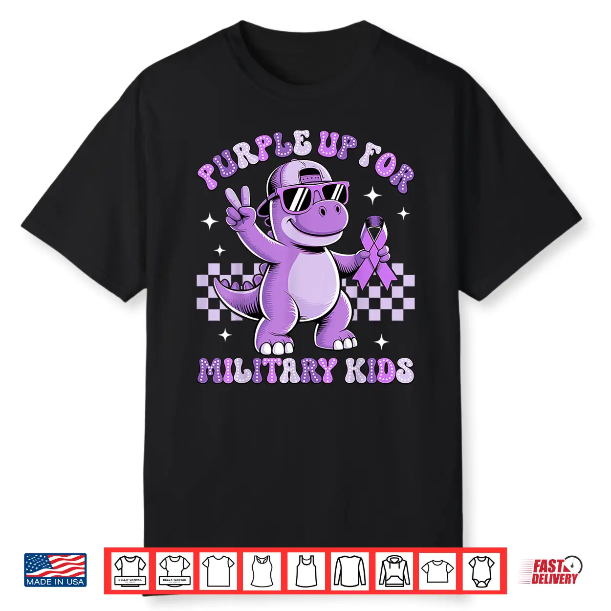 Purple Up For Military Kids Military Child Month Dinosaur Shirt Purple Up For Military Kids Military Child Month Dinosaur Shirt