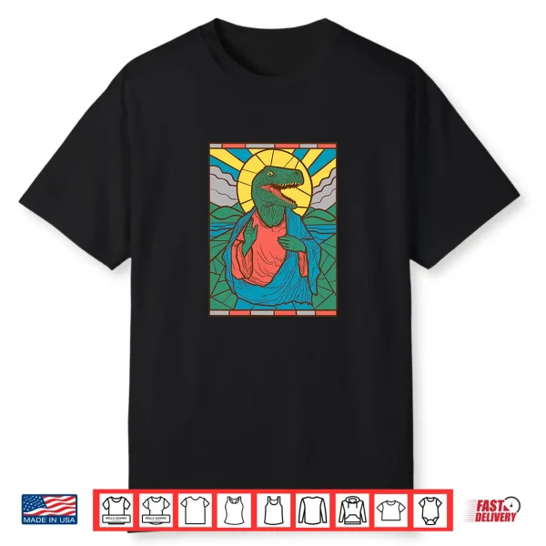 Raptor Jesus Dinosaur Christ Meme Holy Velociraptor Premium Tri Blend Shirt