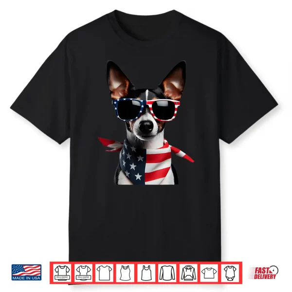 Rat Terrier Dog 4Th Of July American Independence Day Owner Shirt