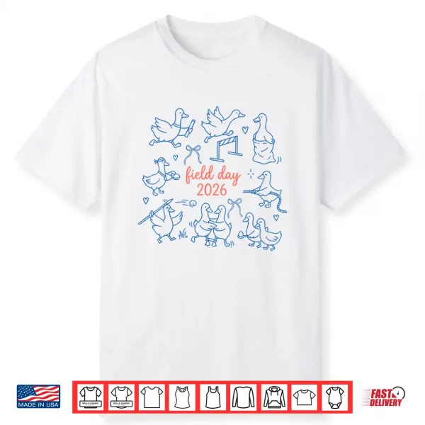Retro Field Day Geese 2026 School Game Day Teachers Students Shirt