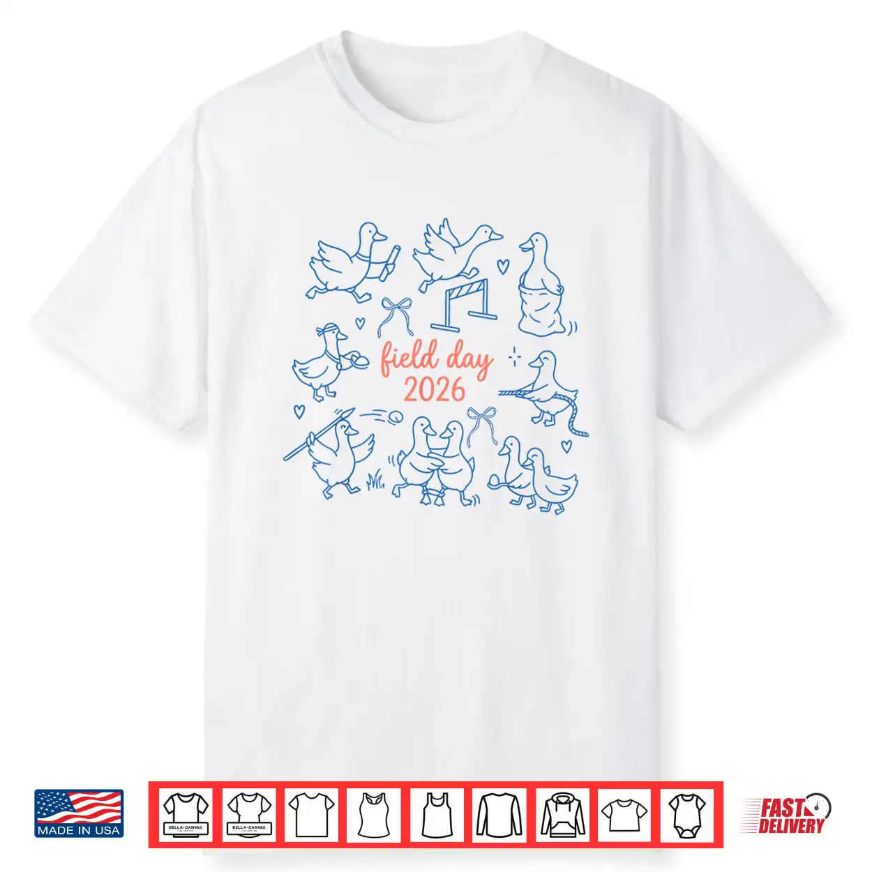 Retro Field Day Geese 2026 School Game Day Teachers Students Shirt Retro Field Day Geese 2026 School Game Day Teachers Students Shirt
