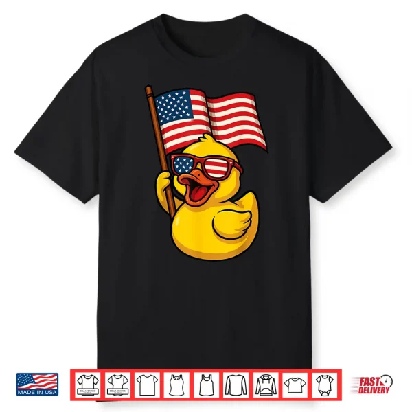 Rubber Duck Usa Flag Independence Day Bath Duck Shirt