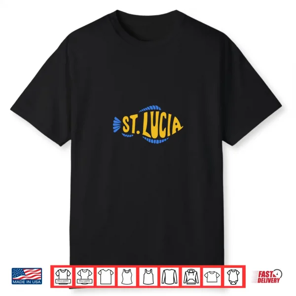 Saint Lucia Fishing Souvenir Independence National Day Men Shirt