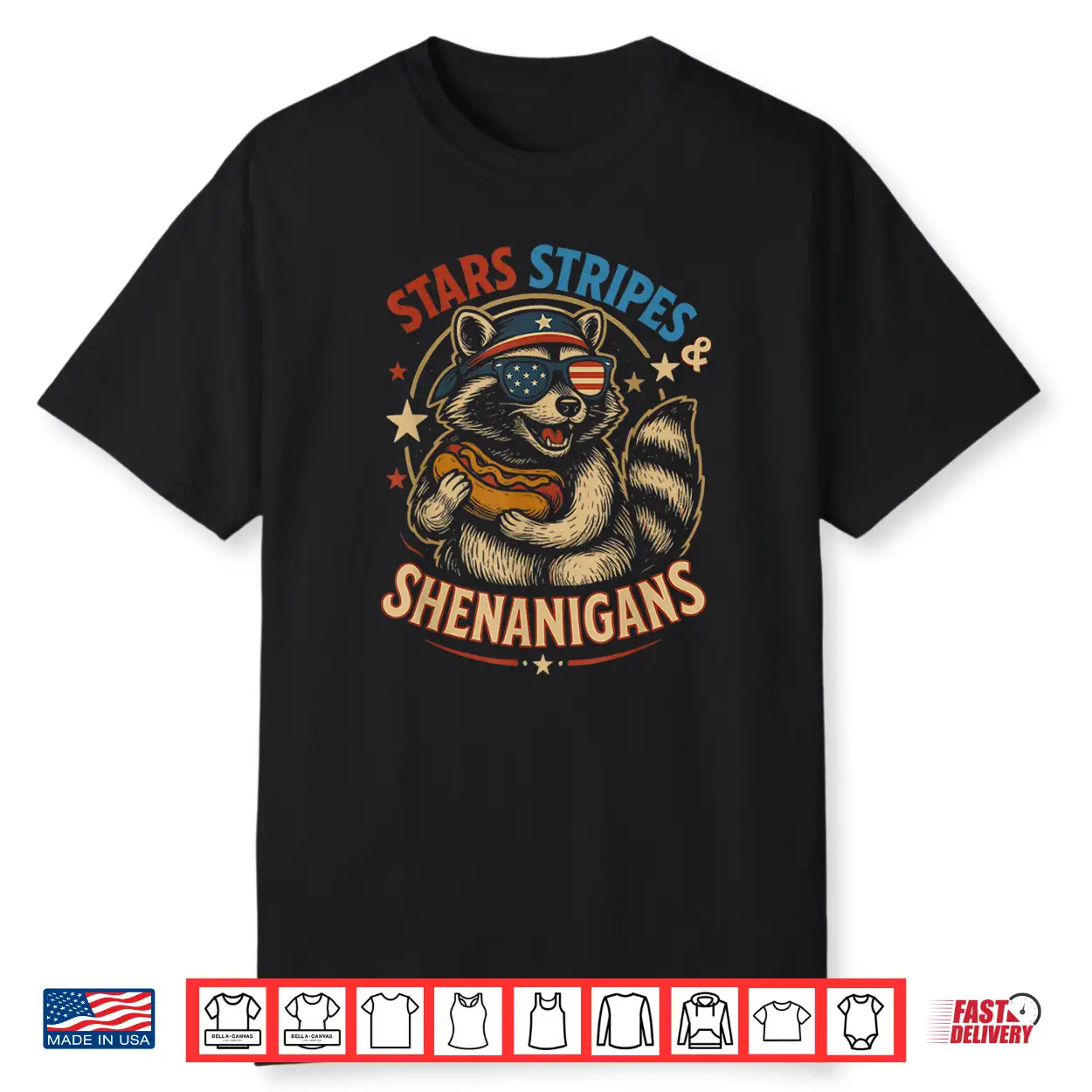 Stars Stripes And Shenanigans Funny Raccoon 4Th Of July Shirt Stars Stripes And Shenanigans Funny Raccoon 4Th Of July Shirt
