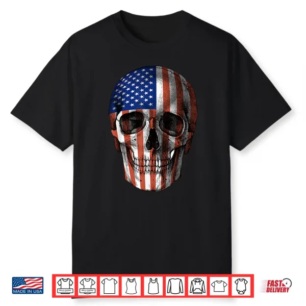 Sugar Skull American Flag 4Th Of July Independence Day Shirt