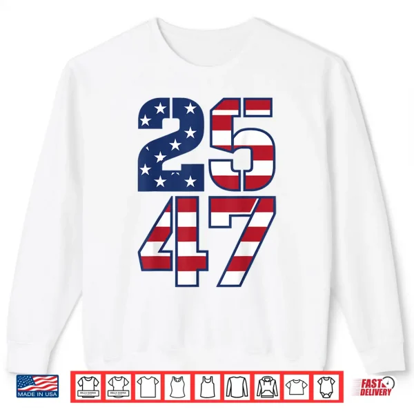 Sweatshirt 2547 Patriotic Vintage USA American Flag 25 47 Shirt