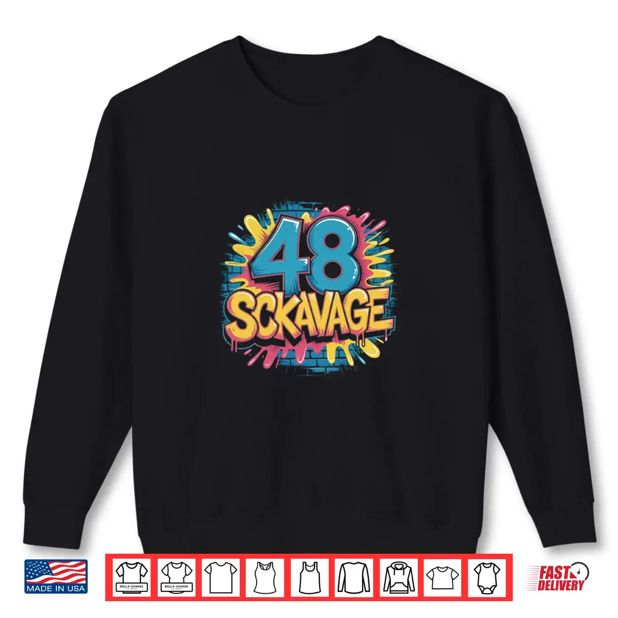 48 Scav Bold Urban Street Art Style Shirt 48 Scav Bold Urban Street Art Style Shirt