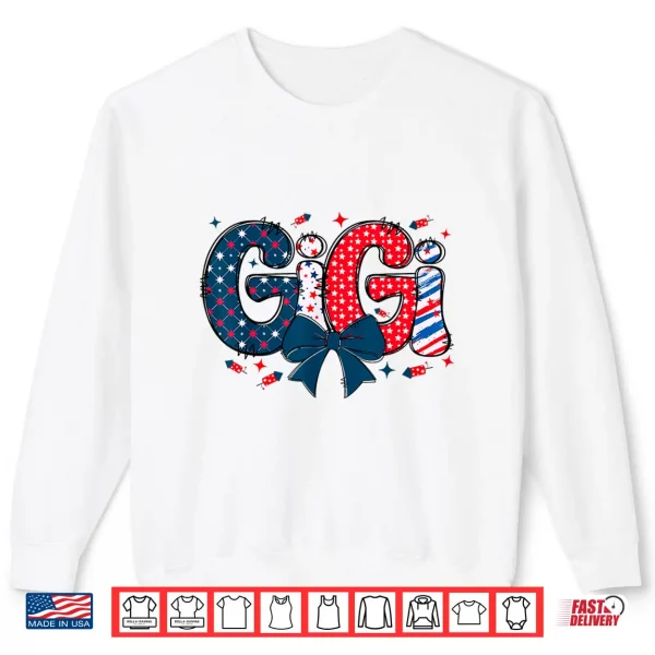 Sweatshirt 4th July Gigi Coquette Red White and Blue Independence Day Shirt