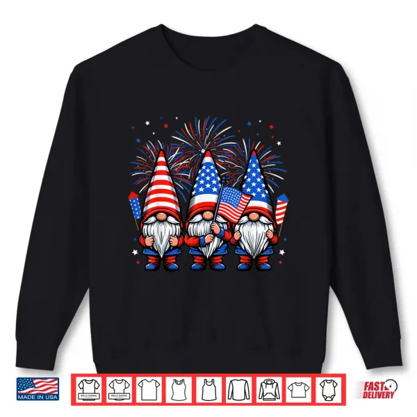 Sweatshirt 4th of July Gnomes American Flag Patriotic Independence Day Shirt