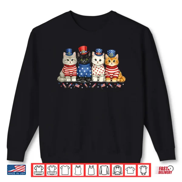 4Th Of July Patriotic Cats Flags Fireworks Independence Day Shirt 2 Sweatshirt 4th of July Patriotic Cats Flags Fireworks Independence Day Shirt
