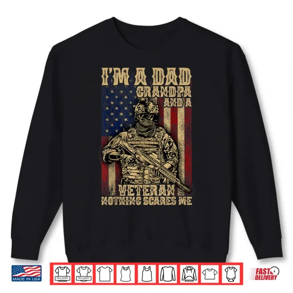 4Th Of July Usa Flag I'M A Dad Grandpa And A Veteran Shirt 2 Sweatshirt 4th of July USA Flag Im a Dad Grandpa and a Veteran Shirt