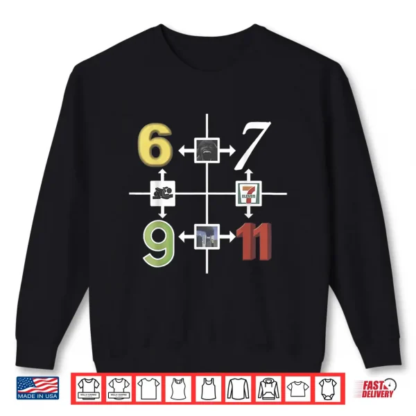 Sweatshirt 6 9 6 7 7 11 9 11 Meme Funny Sayings Gen Z Humor Meme Shirt