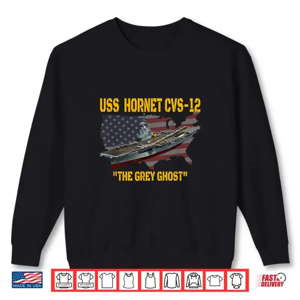 Aircraft Carrier Uss Hornet Cvs 12 Veterans Day Father'S Day Shirt 2 Sweatshirt Aircraft Carrier USS Hornet CVS 12 Veterans Day Fathers Day Shirt