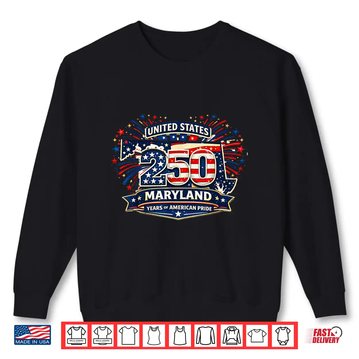 American 250 Maryland Shirt Fireworks Anniversary 4 July Shirt American 250 Maryland Shirt Fireworks Anniversary 4 July Shirt