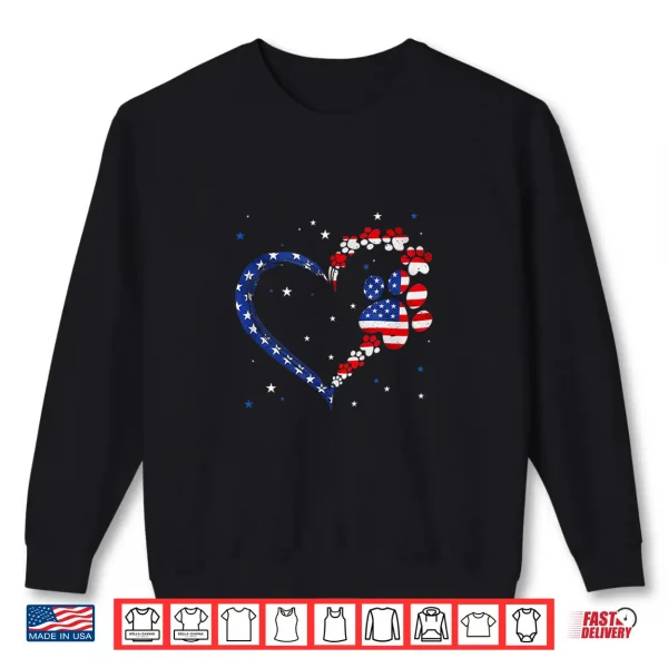 American Flag Patriotic Dog Cat Paw Print 4Th Of July Shirt 2 Sweatshirt American Flag Patriotic Dog Cat Paw Print 4Th Of July Shirt