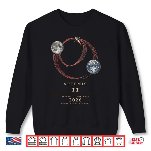 Sweatshirt Artemis Artemis 2 Rocket Launch Moon Shirt