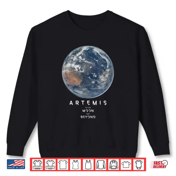 Sweatshirt Artemis Mission Earth Photograph from The Moon Shirt