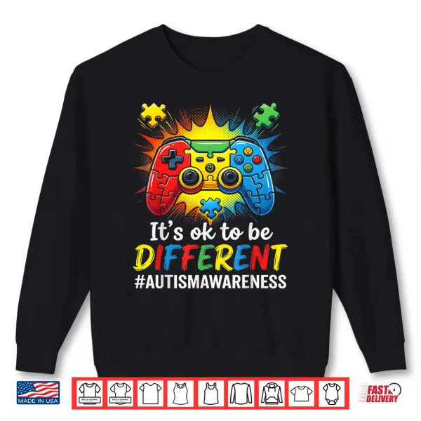 Sweatshirt Autism Awareness Gamer Puzzle Autism Blue Support Shirt