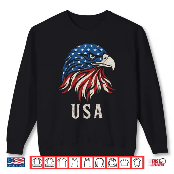 Sweatshirt Bald Eagle 4th of July Independence Day Retro Eagle Shirt