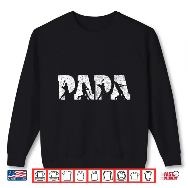 Sweatshirt Baseball Papa Baseball Men Fathers Day Vintage Shirt