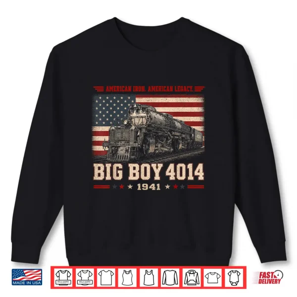 Sweatshirt Big Boy 4014 Vintage Steam Locomotive Railroad Train Engine Shirt