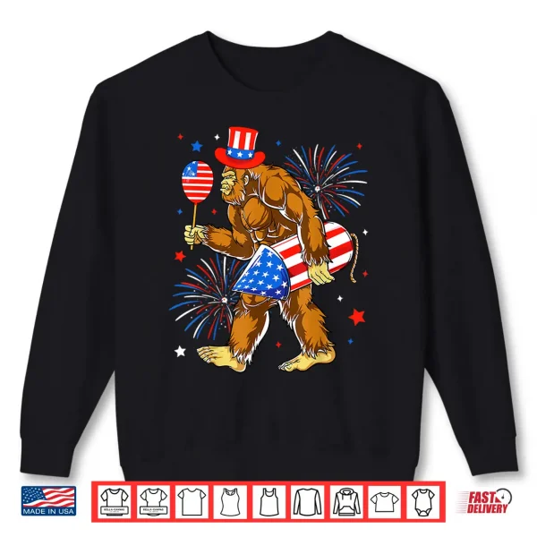 Bigfoot Firework American Flag Bigfoot 4Th Of July Sasquatch Shirt 2 Sweatshirt Bigfoot Firework American Flag Bigfoot 4th of July Sasquatch Shirt