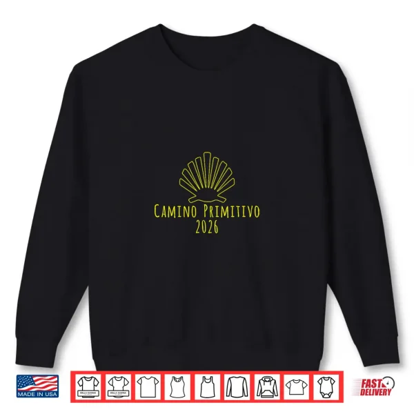 Sweatshirt Buen Camino de Santiago Primitivo 2026 Camino Scallop Shell Shirt