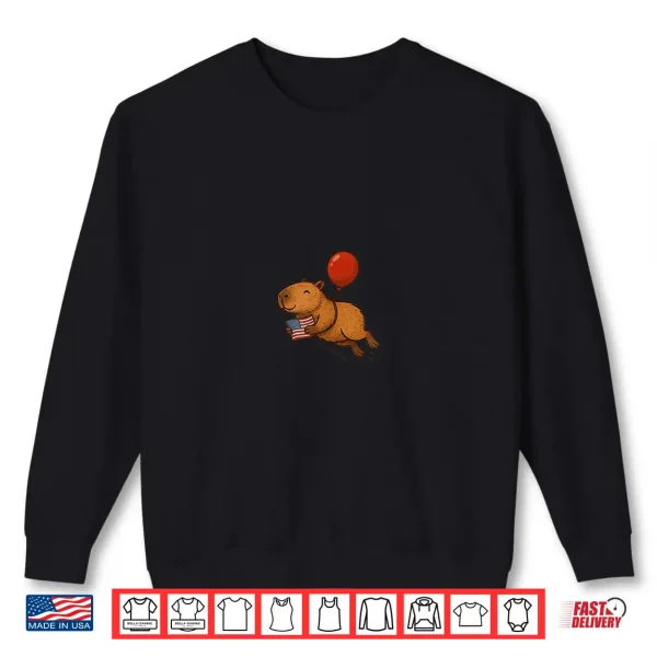 Sweatshirt Capybara Red Balloon 4th of July Shirt