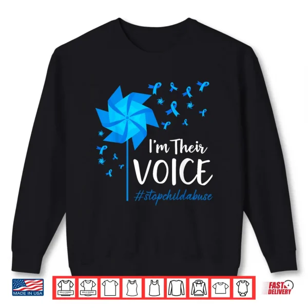 Child Abuse Awarenchild Abuess I'M Their Voice Fly Dandelion Shirt 2 Sweatshirt Child Abuse AwarenChild Abuess Im Their Voice Fly Dandelion Shirt