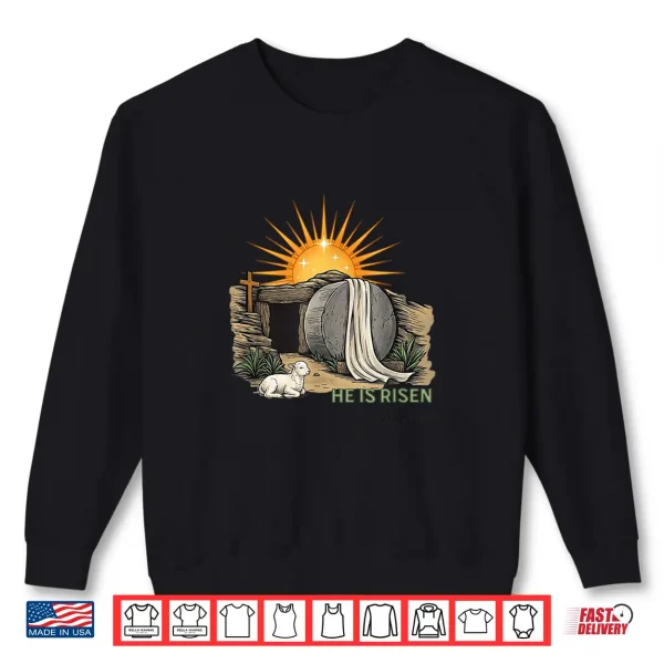 Sweatshirt Christian He is Risen Design Easter for Girls Teens Women Shirt