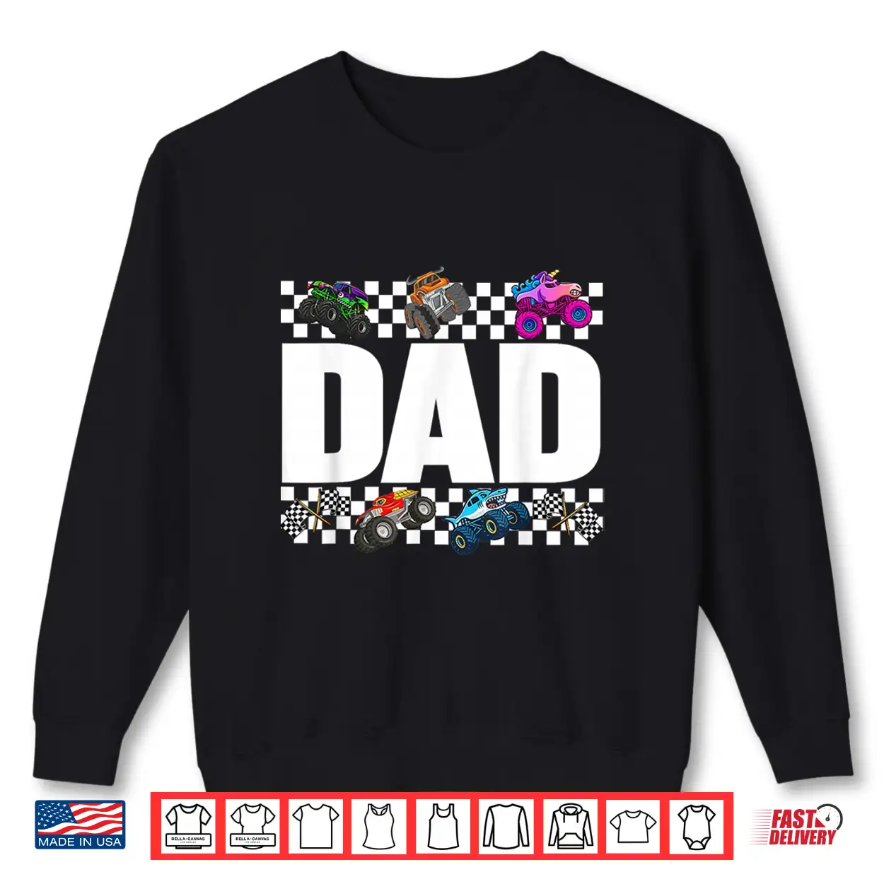 Dad Monster Truck Family Crew Birthday Matching Men Dad Shirt Dad Monster Truck Family Crew Birthday Matching Men Dad Shirt