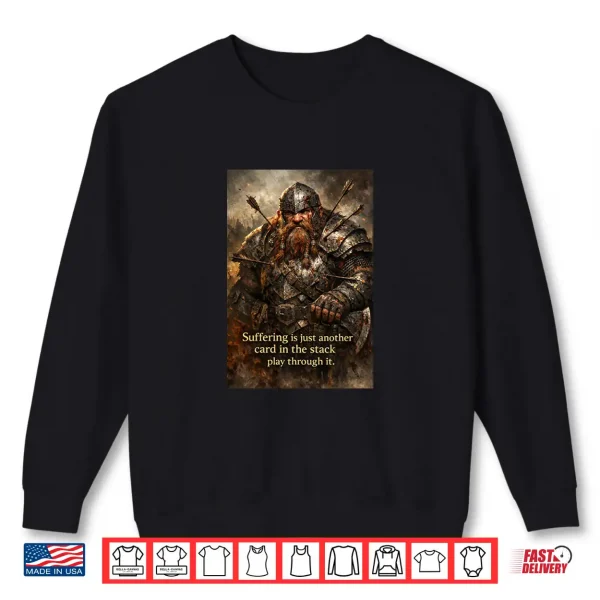 Sweatshirt Endure the Stack Motivational Fantasy Warrior Design Premium Tri Blend Shirt