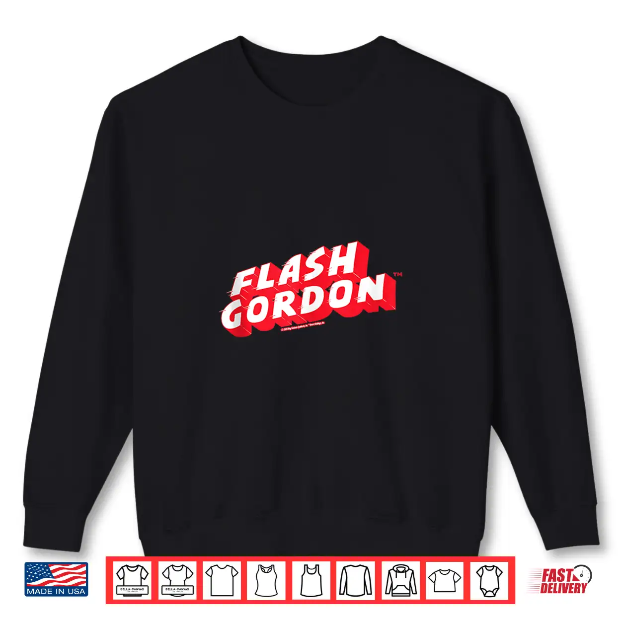 Flash Gordon Flash Effect Retro Comic Text Logo Shirt Flash Gordon Flash Effect Retro Comic Text Logo Shirt
