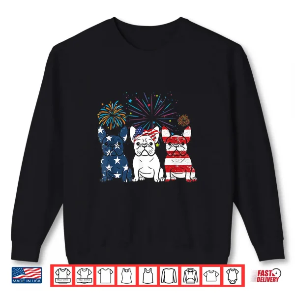 Sweatshirt French Bulldog American Flag 4th Of July Independence Day Shirt