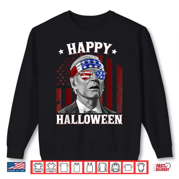 Sweatshirt Funny Biden 4th Of July Happy Halloween American US Flag Shirt