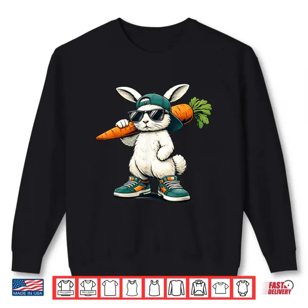 Sweatshirt Funny Easter Bunny With Carrot Rabbit Easter Shirt