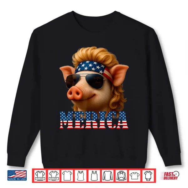 Funny Pig American Flag Farmer Independence Day 4Th Of July Shirt 2 Sweatshirt Funny Pig American Flag Farmer Independence Day 4th Of July Shirt
