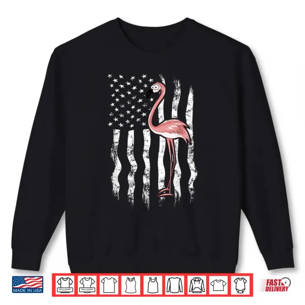 Funny Pink Flamingo Independence Day Usa American Flag Shirt 2 Sweatshirt Funny Pink Flamingo Independence Day USA American Flag Shirt