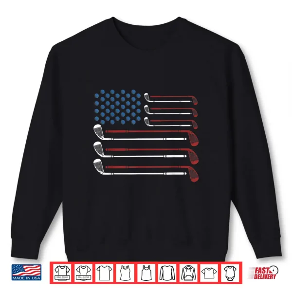 Golf Clubs Usa Flag Red White And Blue Shirt 2 Sweatshirt Golf Clubs USA Flag Red White And Blue Shirt