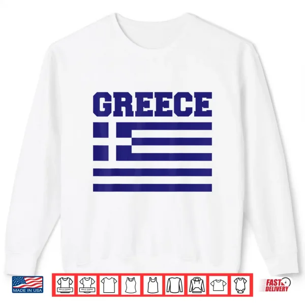 Sweatshirt Greece Independence Day Greek Flag Heart Kids Toddler Boys Shirt