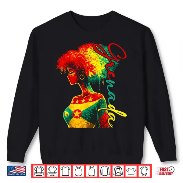 Sweatshirt Grenada Flag Grenadian Girl Proud Pride Patriotic Womens Shirt