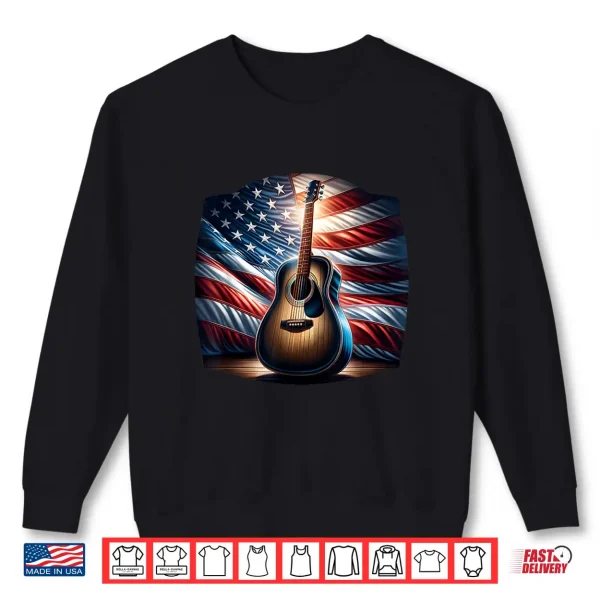 Guitar Usa Flag America Independence Day 4Th July Musician Shirt 2 Sweatshirt Guitar USA Flag America Independence Day 4th July Musician Shirt