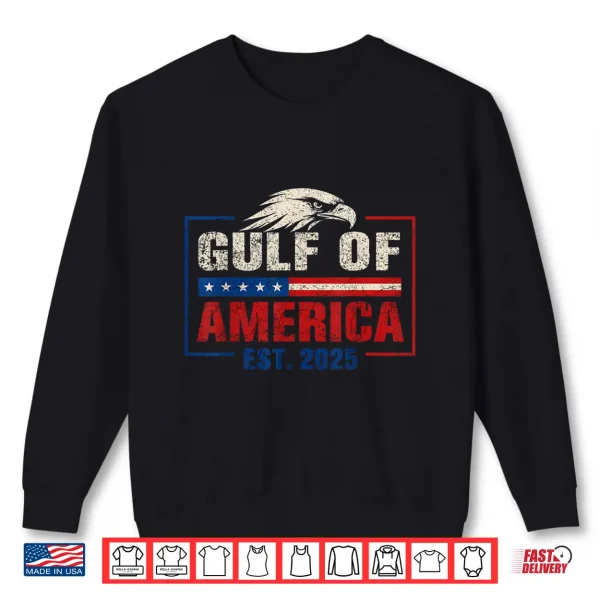 Sweatshirt Gulf of America Est. 2025 Eagle Vintage Distressed Shirt