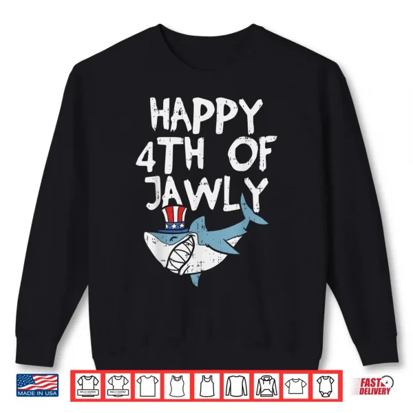 Sweatshirt Happy 4th Of Jawly Shark Animal 4th Of July USA Patriot Boy Shirt