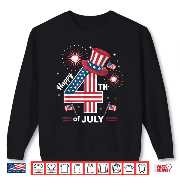 Sweatshirt Happy 4th of July USA Patriotic Independence Day Celebration Shirt