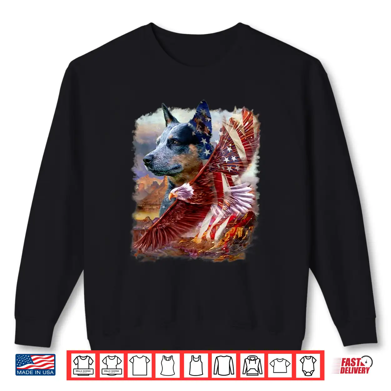 Heeler Dog Eagle American Flag 4Th July Independence Day Shirt Heeler Dog Eagle American Flag 4Th July Independence Day Shirt