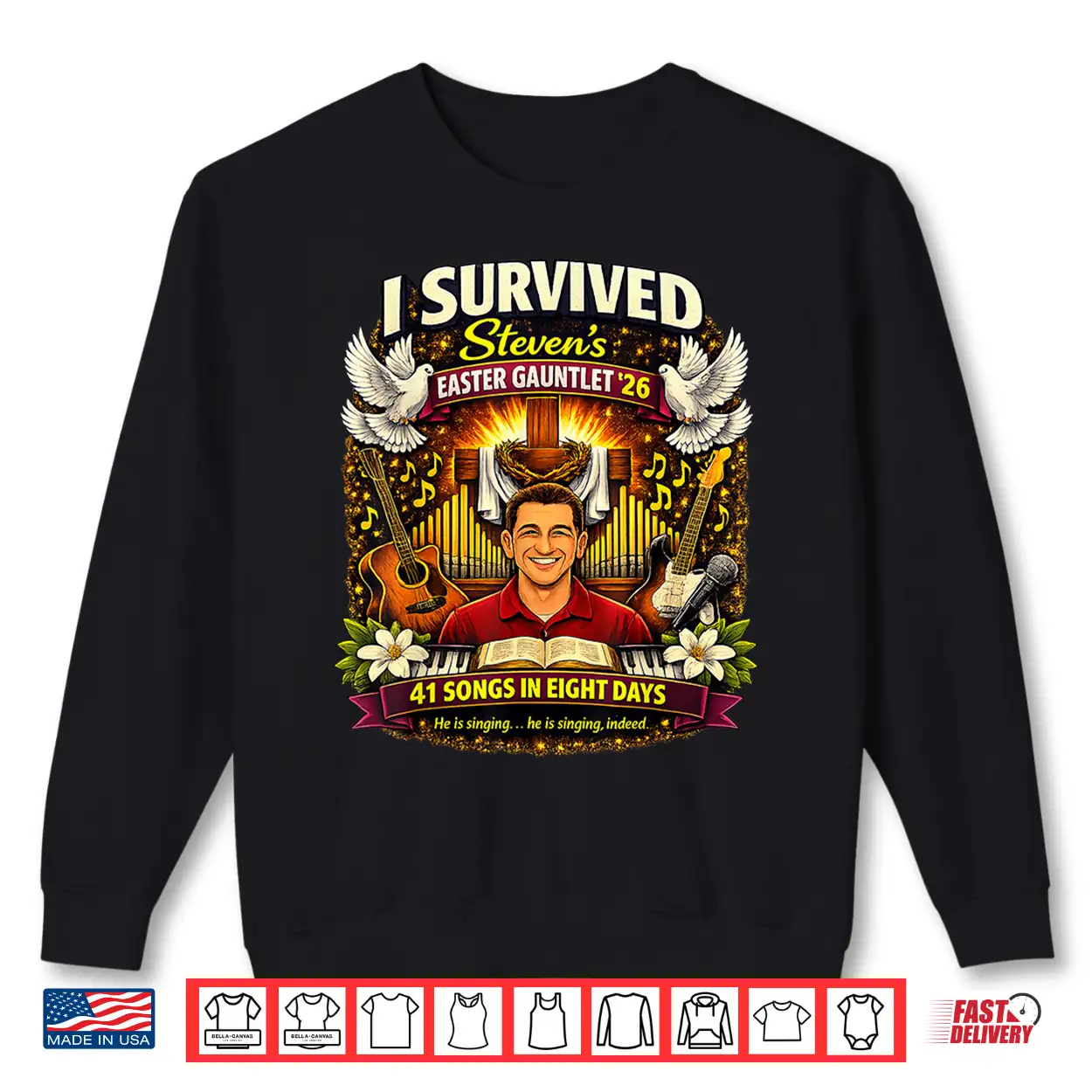 I Survived Steven’S Easter Gauntlet 2026 41 Songs In 8 Days Shirt I Survived Steven’S Easter Gauntlet 2026 41 Songs In 8 Days Shirt