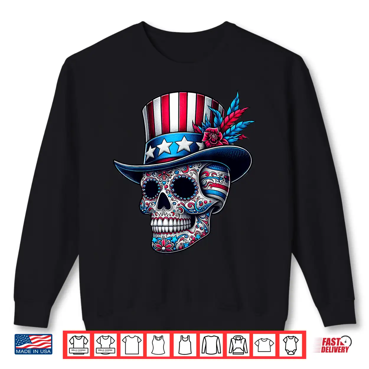 Independence Day Usa Patriot Skull 4Th Of July Sugar Skull Shirt Independence Day Usa Patriot Skull 4Th Of July Sugar Skull Shirt