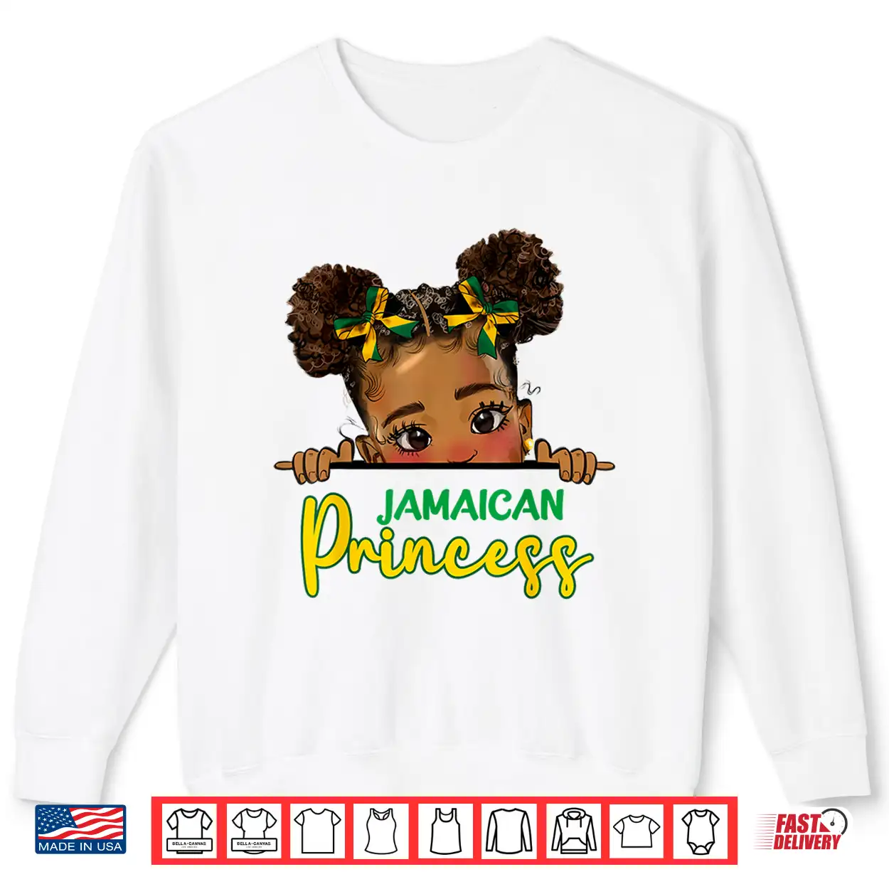 Jamaican Princess Messy Bun Girl Kids Toddlers Jamaica Flag Shirt Jamaican Princess Messy Bun Girl Kids Toddlers Jamaica Flag Shirt
